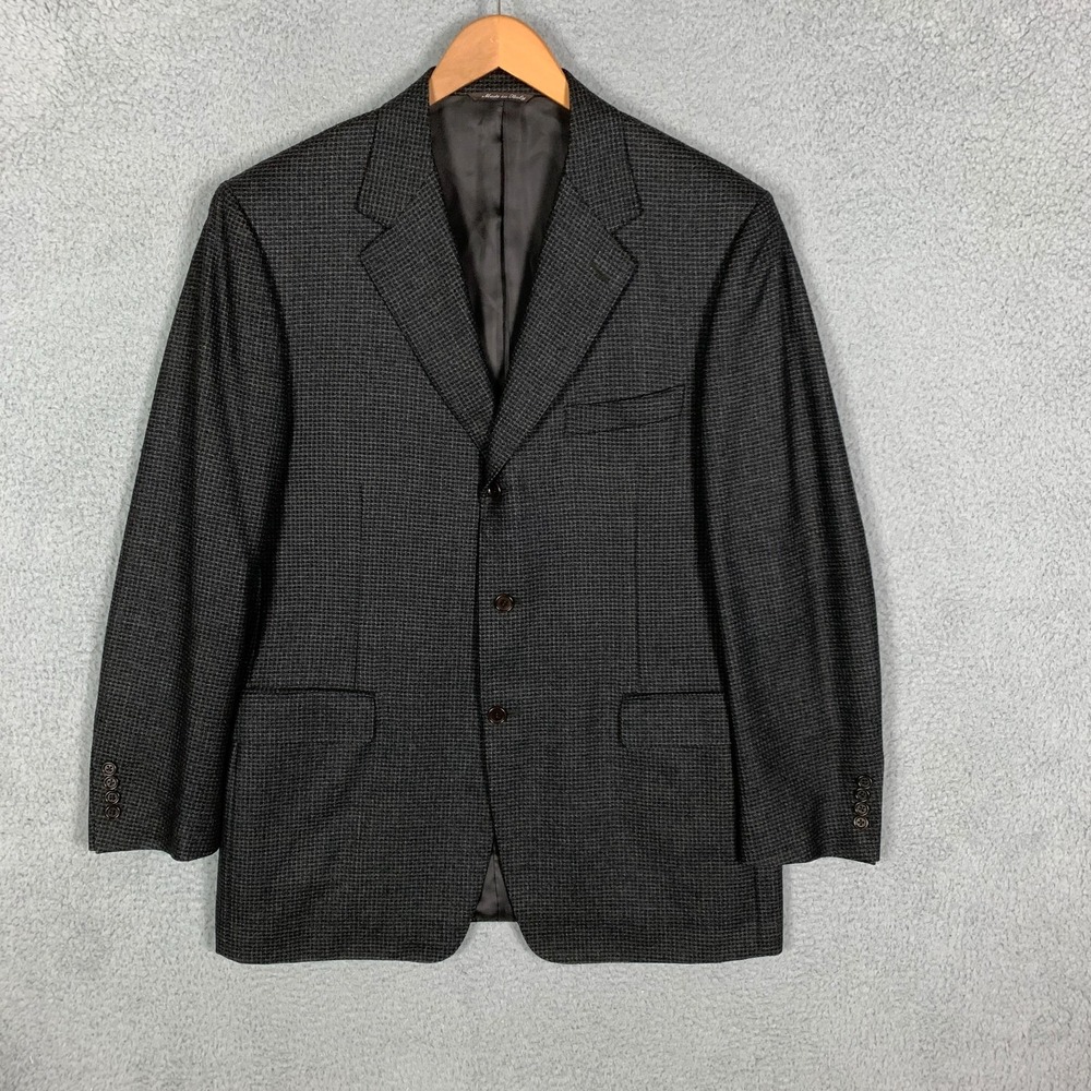 Canali Sport Coat Blazer IT 54 US‎ 44 Brown Italian Wool Single Breasted Tweed